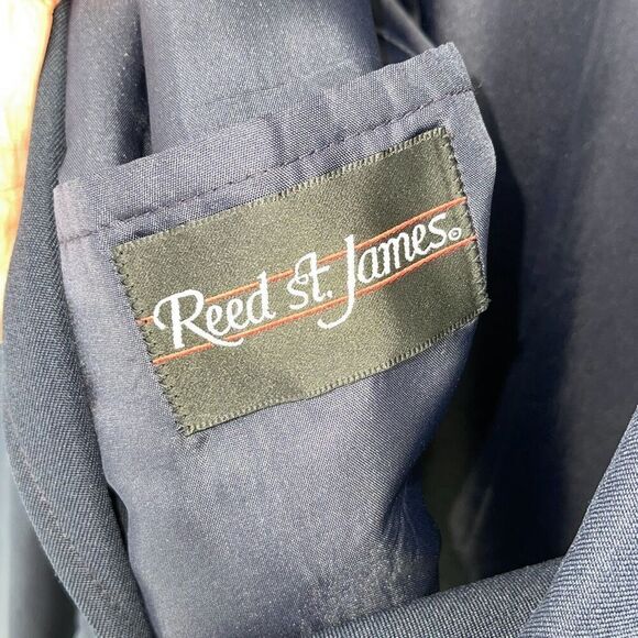 Vtg Reed St James Mens Single Breasted Notch Lapel Blazer Suit‎ Jacket Navy 46L - Picture 4 of 6